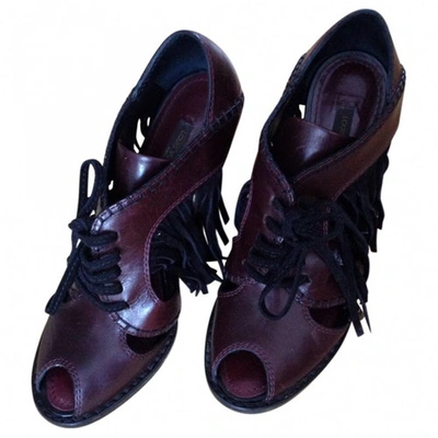 Pre-owned Louis Vuitton Burgundy Leather Court Shoes
