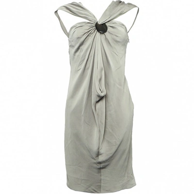 Pre-owned Amanda Wakeley Grey Silk Dress