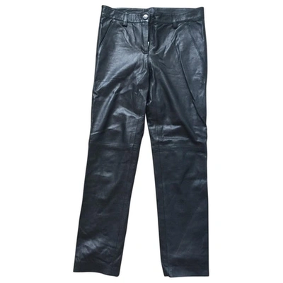 Pre-owned Pinko Black Leather Trousers