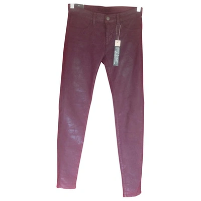 Pre-owned J Brand Burgundy Cotton Trousers