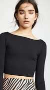 SUSANA MONACO SCOOP BACK CROP TOP BLACK,SUSAN40284