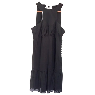 Pre-owned Hoss Intropia Silk Mid-length Dress In Black