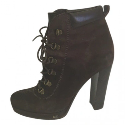 Pre-owned Iceberg Lace Up Boots In Brown