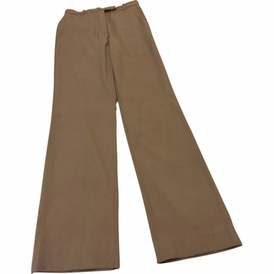 Pre-owned Emilio Pucci Beige Wool Pucci Pant