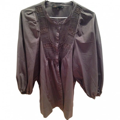 Pre-owned Maje Camisa Bordados Gris In Anthracite