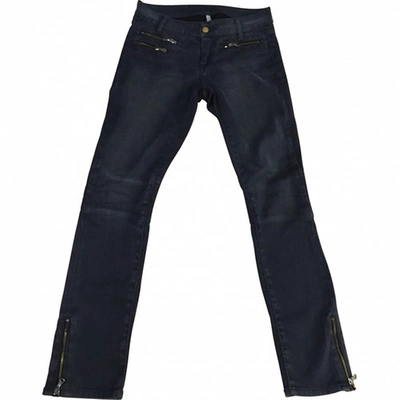 Pre-owned Acquaverde Anthracite Cotton - Elasthane Jeans