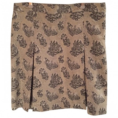 Pre-owned Miu Miu Gold Silk Skirt