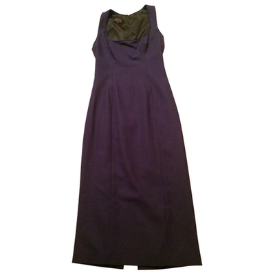 Pre-owned L'wren Scott Wool Mid-length Dress In Purple