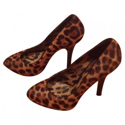 Pre-owned Dolce & Gabbana Brown Pony-style Calfskin Heels