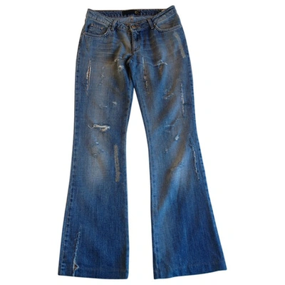 Pre-owned Roberto Cavalli Blue Cotton Jeans