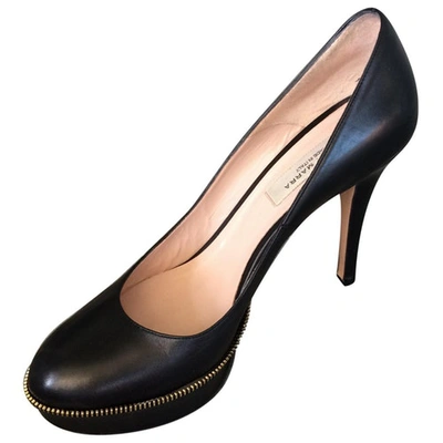 Pre-owned Gianni Marra Leather Heels In Black