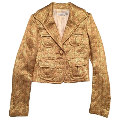 Pre-owned Pinko Gold Cotton Jacket