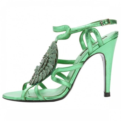 Pre-owned Andrew Gn Sandals In Green