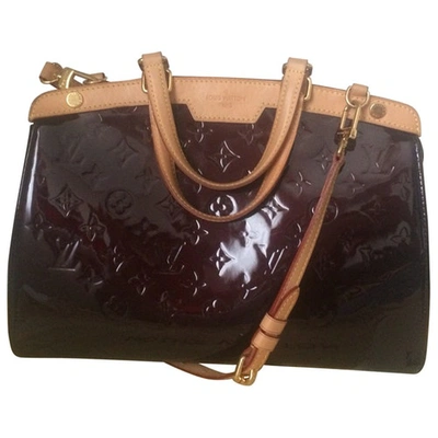 Pre-owned Louis Vuitton Patent Leather Handbag In Burgundy