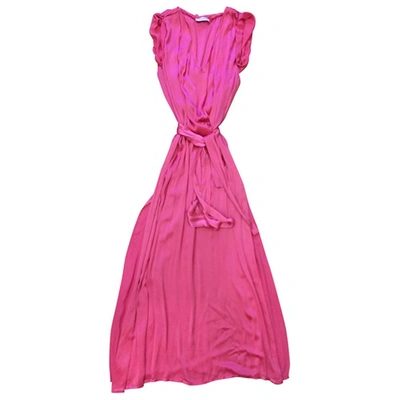 Pre-owned Pierre Balmain Silk Maxi Dress In Pink