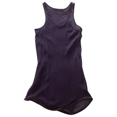 Pre-owned Isabel Marant Silk Mini Dress In Navy