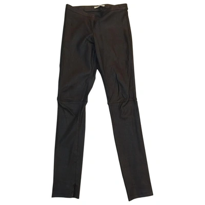 Pre-owned Maje Black Leather Trousers