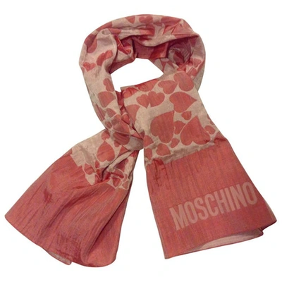 Pre-owned Moschino Silk Neckerchief In Pink