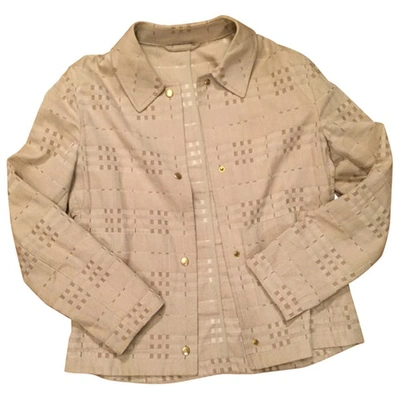 Pre-owned Burberry Biker Jacket In Beige