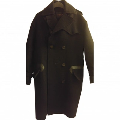 Pre-owned Coach Wool Coat In Black