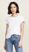 JAMES PERSE SHEER SLUB CREW NECK TEE WHITE,JPERS40310