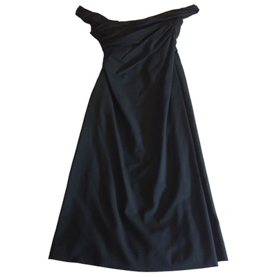 Pre-owned Jil Sander Wool Mid-length Dress In Black