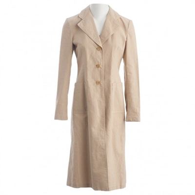Pre-owned Prada Beige Cotton Trench Coat