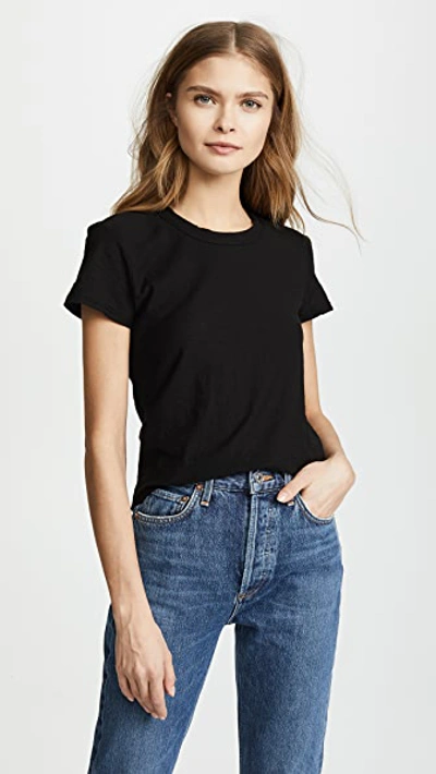 JAMES PERSE SHEER SLUB CREW NECK TEE BLACK,JPERS40310