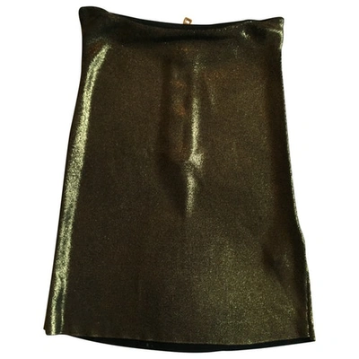 Pre-owned Balmain Mini Skirt In Gold
