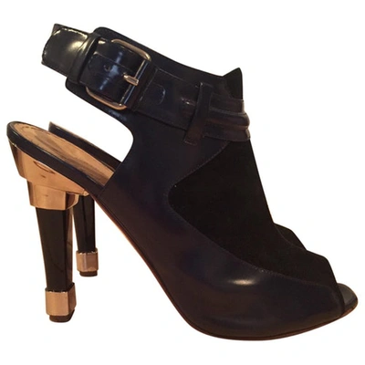 Pre-owned Pollini Leather Sandal In Black