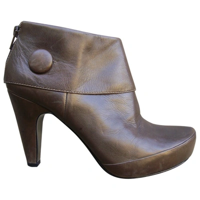 Pre-owned Ash Leather Ankle Boots In Brown