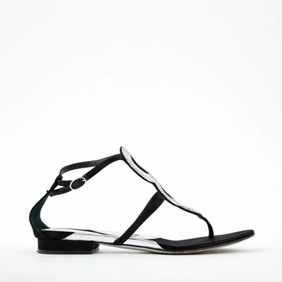 Pre-owned Azzaro Sandals With Strass In Black