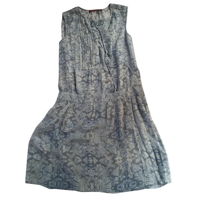Pre-owned Comptoir Des Cotonniers Mid-length Silk Dress In Blue