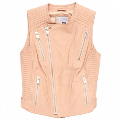 Pre-owned Anine Bing Leather Short Vest In Pink