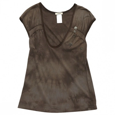 Pre-owned Chloé Brown Cotton Top