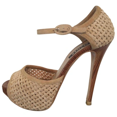 Pre-owned Le Silla Sandals In Beige