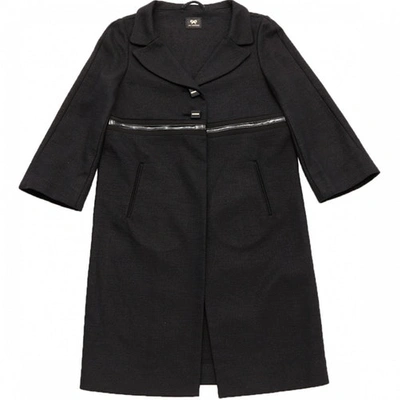 Pre-owned Anya Hindmarch Linen Coat In Black