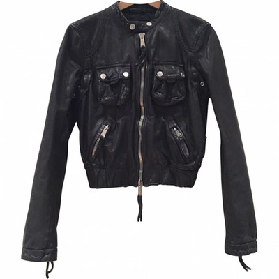 Pre-owned Dsquared2 Leather Jacket In Black