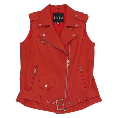 Pre-owned Veda Red Leather Jacket