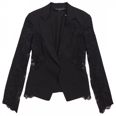 Pre-owned Donna Karan Linen Blazer In Black