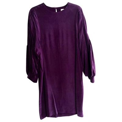 Pre-owned See By Chloé Silk Mid-length Dress In Purple