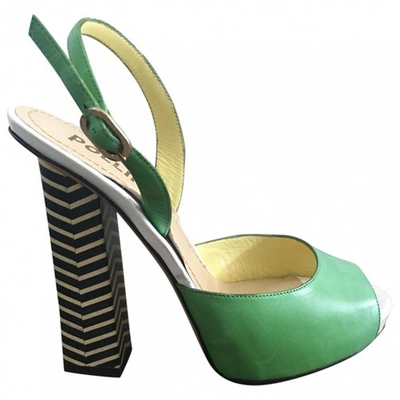 Pre-owned Pollini Leather Pumps In Green