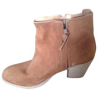 Pre-owned Humanoid Ankle Boots In Camel