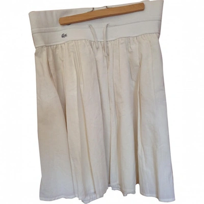 Pre-owned Lacoste Mid-length Skirt In Ecru