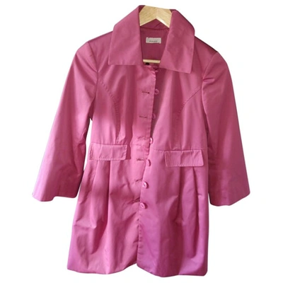 Pre-owned Pinko Pink Cotton Trench Coat