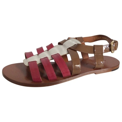 Pre-owned Dolce & Gabbana Gladiator Sandals In Patent Leather. In Multicolour