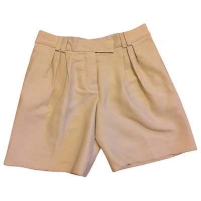 Pre-owned Chloé Silk Bermuda Shorts In Beige