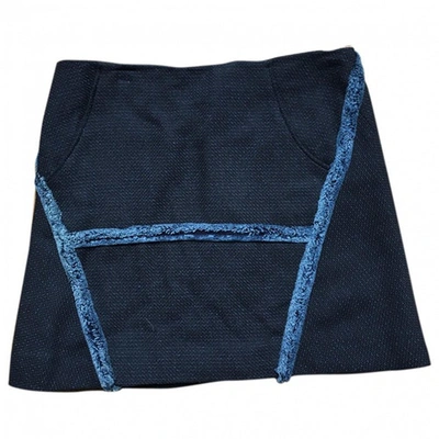 Pre-owned Maje Wool Mid-length Skirt In Blue
