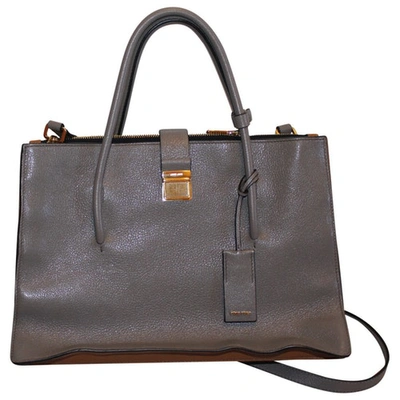 Pre-owned Miu Miu Grey Leather Clutch Bag Madras