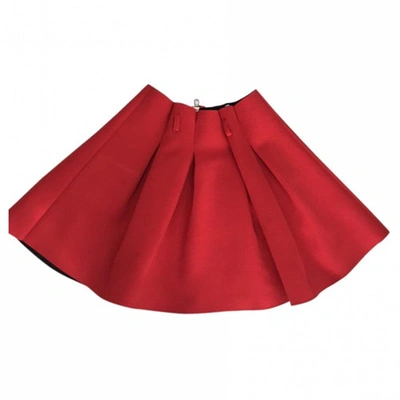 Pre-owned Valentino Mini Skirt In Red